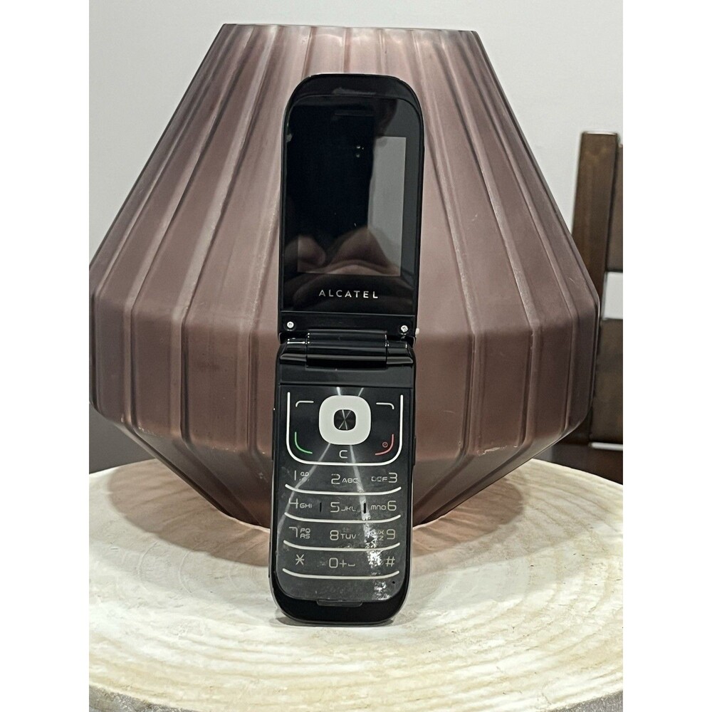 Alcatel One Touch 768T Flip Cellular Phone Black Bluetooth 2.0MP 2.4" Display